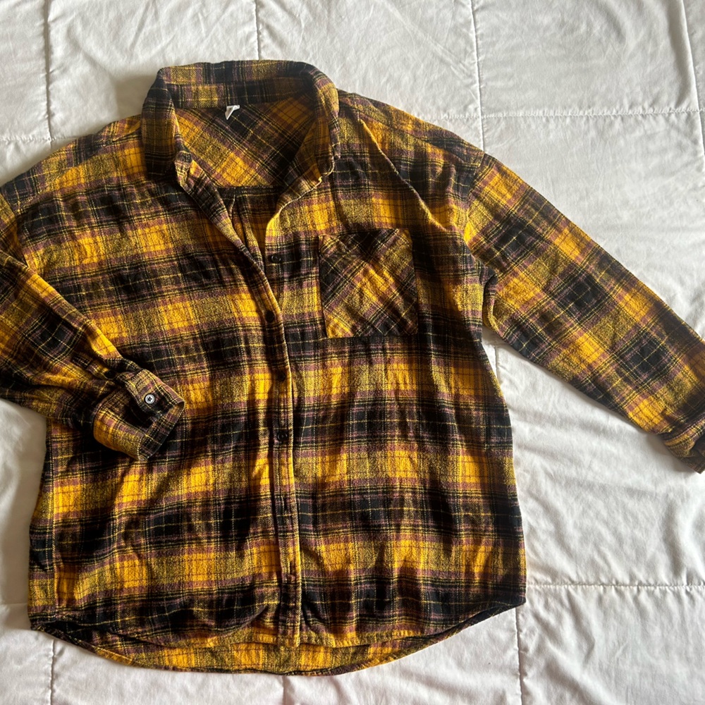 Women’s Purple/Gold/Black Plaid Flannel